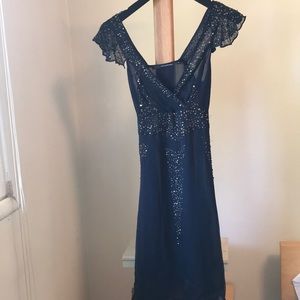 atos lombardini dresses - navy & sequin